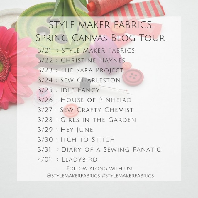 Style Maker Fabrics Blog Tour Dates